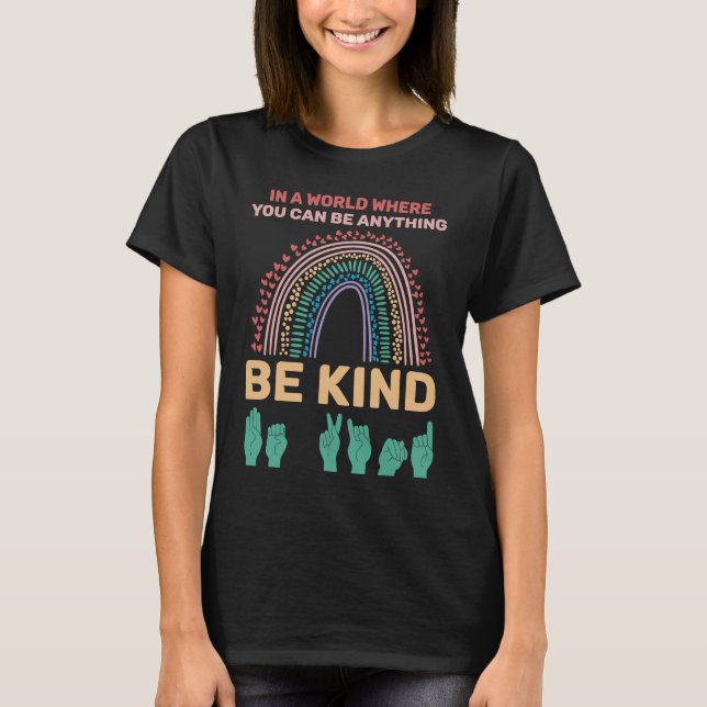 Camiseta Be Kind American Sign Language (Frente)