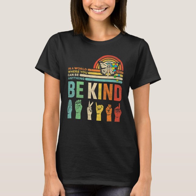 Camiseta Be Kind Autism Awareness Mom Dad Grandma Teacher K (Frente)