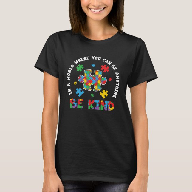 Camiseta Be Kind Autism Mom Autism Dad Women Autism Awarene (Frente)