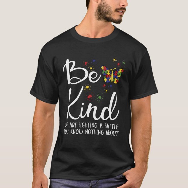Camiseta Be Kind Autism My Son Has Autism Parents Of Autist (Frente)