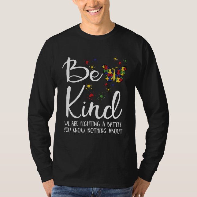 Camiseta Be Kind Autism My Son Has Autism Parents Of Autist (Frente)