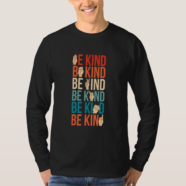 Camiseta Be Kind Deaf Mute Sign Language (Frente)