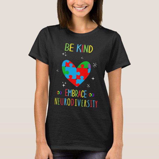 Camiseta Be Kind Embrace Neurodiversity Puzzle (Frente)