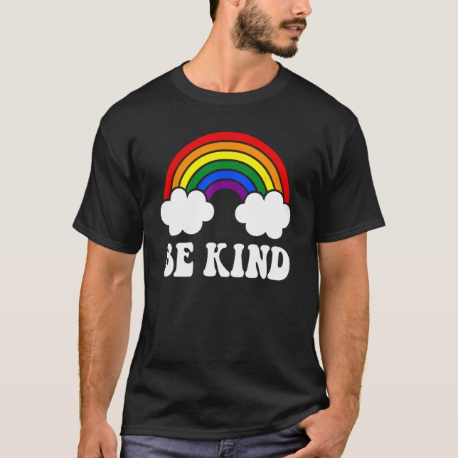Camiseta BE KIND Rainbow LGBT Flag Gay Pride (Frente)