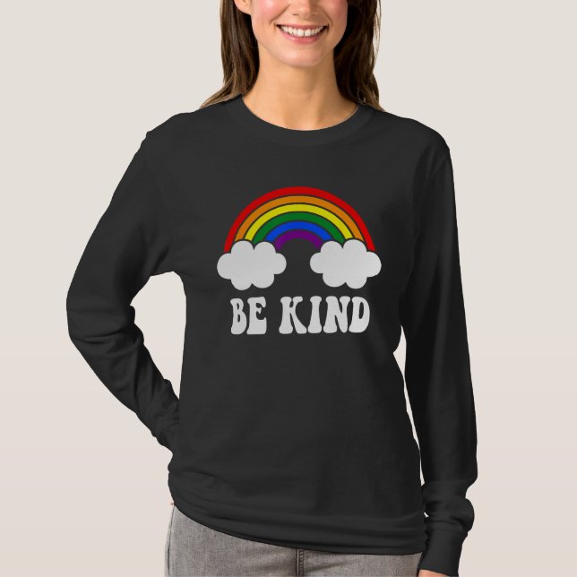 Camiseta BE KIND Rainbow LGBT Flag Gay Pride (Frente)