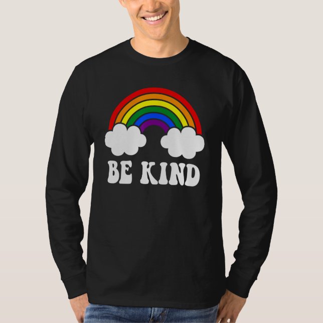 Camiseta BE KIND Rainbow LGBT Flag Gay Pride (Frente)
