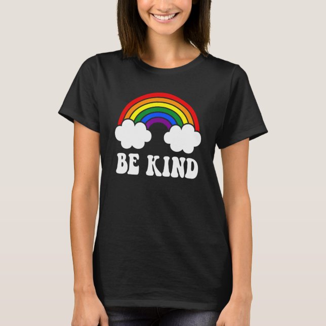 Camiseta BE KIND Rainbow LGBT Flag Gay Pride (Frente)