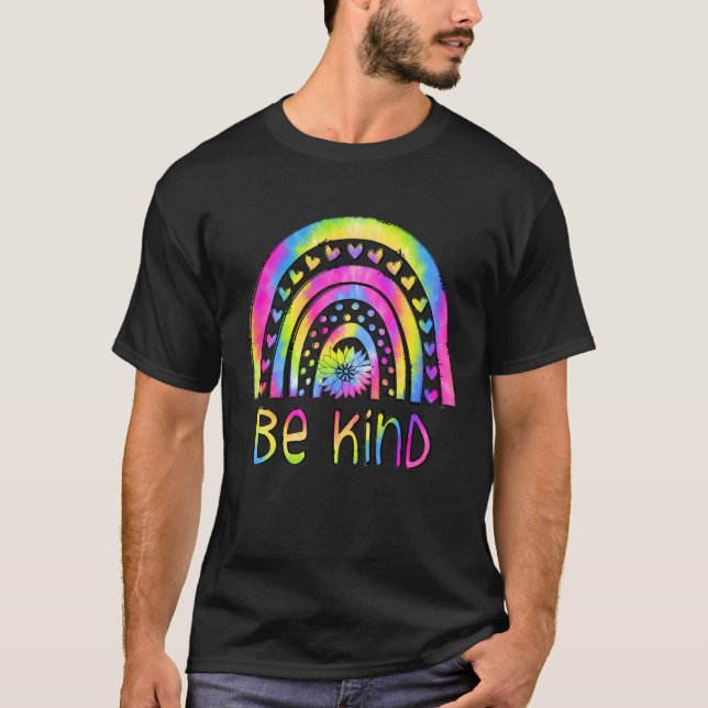 Camiseta Be Kind Tie Dye Rainbow Choose Kindness Autism Awa (Frente)