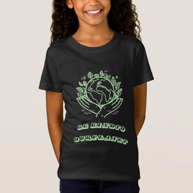 Camiseta Be Kind to Our Planet: Caring Hands Earth Tee (Frente)