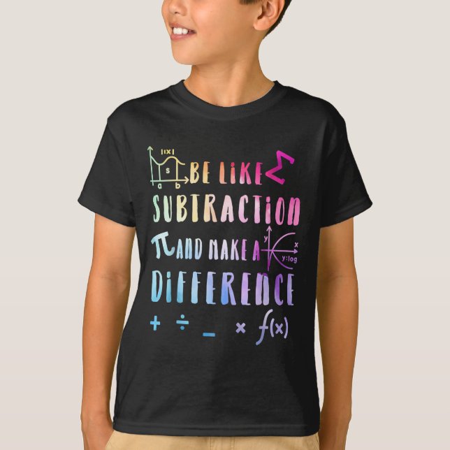 Camiseta Be Like Subtraction Math Quote For Teachers Studen (Frente)