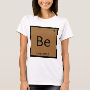 Camiseta Be - Símbolo de Elemento Químico de Python Cat Bir