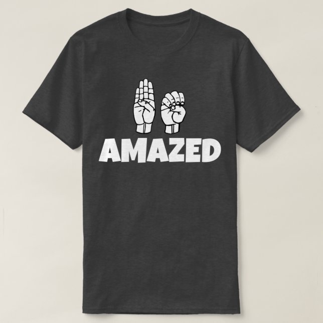 Camiseta BE Texto amazonado com linguagem de sinais preto e (Frente do Design)