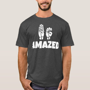 Camiseta BE Texto amazonado com linguagem de sinais preto e