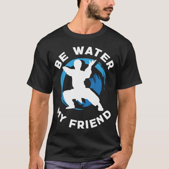 Camiseta Be Water my Friend Aikido Karate Jiu Jitsu (Frente)