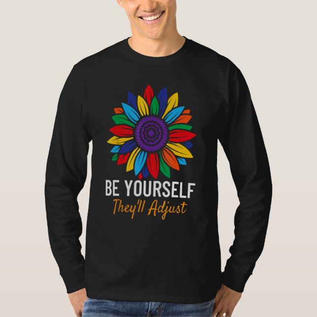 Camiseta Be Yourself They'll Adjust LGBTQ Bisexual Flag Gay (Frente)