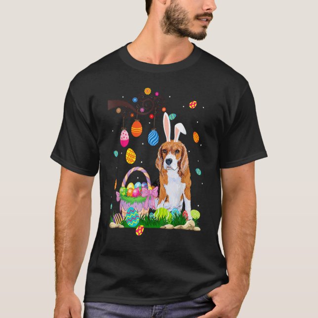 Camiseta Bea Gle Dog Easter Ovos Engraçados Dia da Páscoa (Frente)