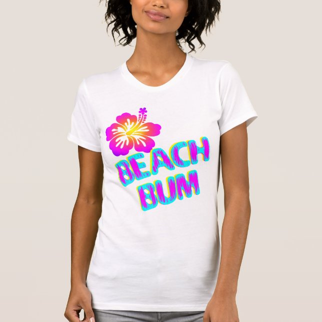 Camiseta Beach Bum Say Plumeria Flower (Frente)
