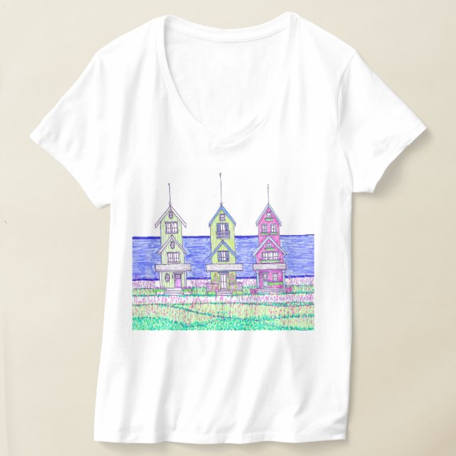 Camiseta Beach Cottage Trio Vneck Tshirt (Postura )