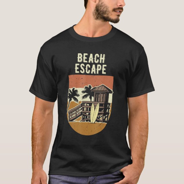 Camiseta Beach Escape Summer Sayings Tropical Quotes Ocean  (Frente)