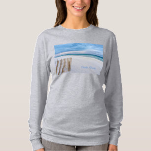 Camiseta Beach Fence Morning Destina Flórida Long Sleeve