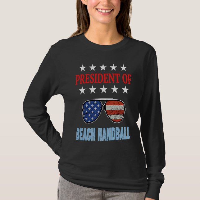 Camiseta Beach Handball Accessories  USA Flag Beach Saying (Frente)