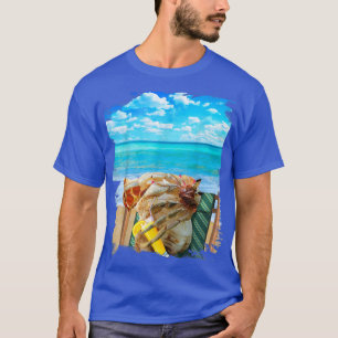 Camiseta Beach Hermit Crab Chilling Drinking Pizza Funny Cu