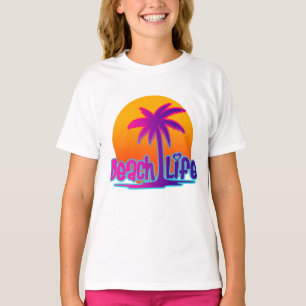 Camiseta Beach Life Citação de Texto de Verão e Aventura