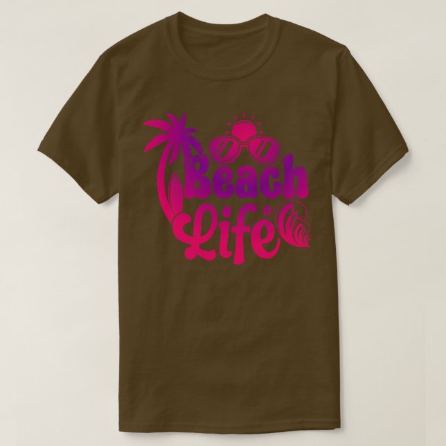 Camiseta Beach Life Funny Beach Palm Tree Sunshine Summer V (Frente do Design)