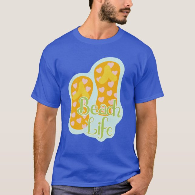 Camiseta Beach Life Summer Flip Flops Aesthetic Sticker boy (Frente)