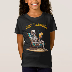 Camiseta Beach Lounging Skeleton Halloween