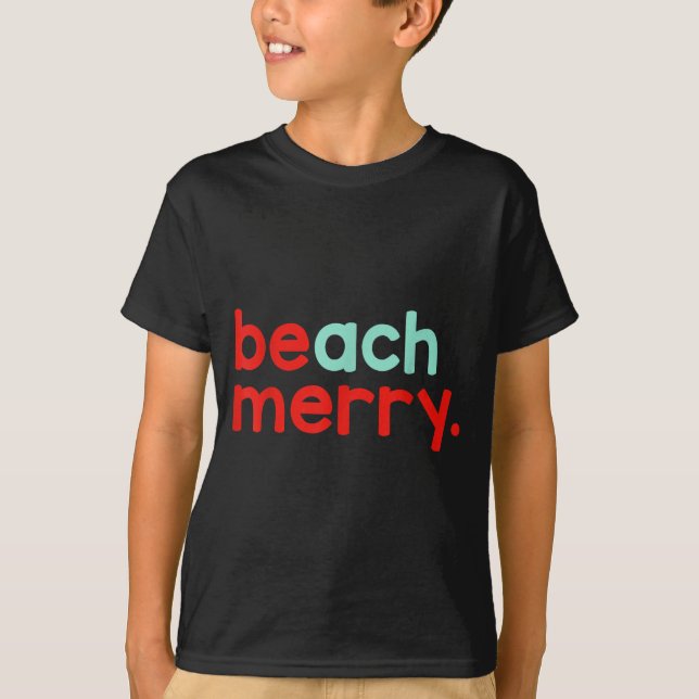 Camiseta Beach Merry Christmas  (Frente)