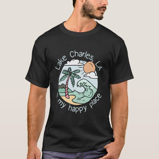 Camiseta Beach Motiv My Happy Place Lake Charles (Frente)