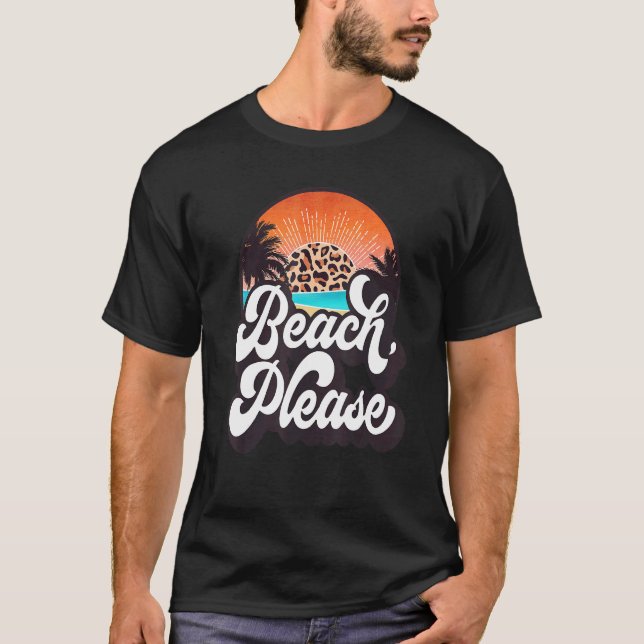 Camiseta Beach Please Hawaii Beach Sunset Summer Férias F (Frente)