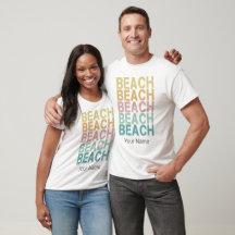 Beach Retro Lettering Vintage Holiday Summer