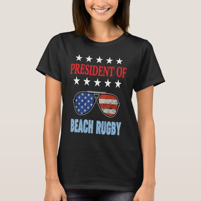 Camiseta Beach Rugby Accessories  USA Flag Beach Saying (Frente)