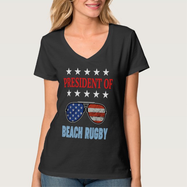 Camiseta Beach Rugby Accessories  USA Flag Beach Saying (Frente)