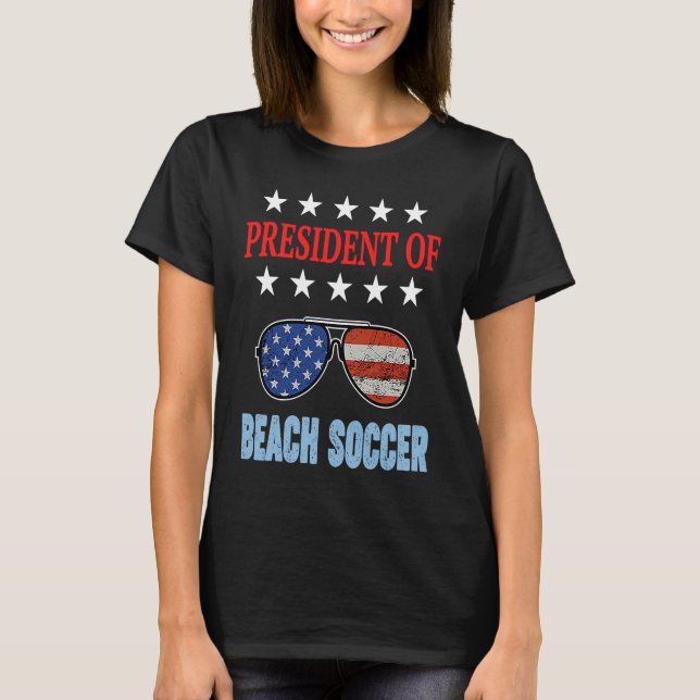 Camiseta Beach Soccer Accessories  USA Flag Beach Saying (Frente)
