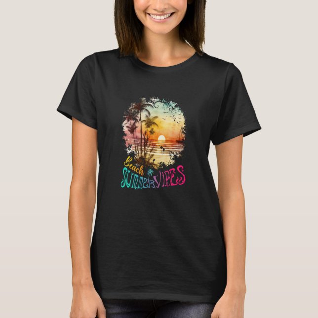 Camiseta Beach Summer Vibes Vacation Idea (Frente)
