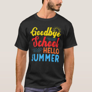Camiseta Beach Sunset Goodbye School Hello Summer Day