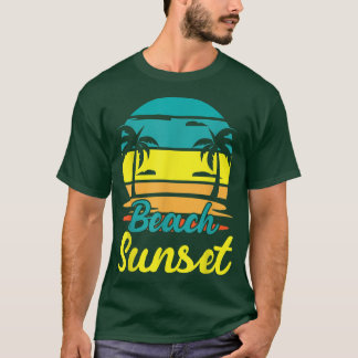Camiseta Beach Sunset Sun Sunrise Island Vacation Tanning S