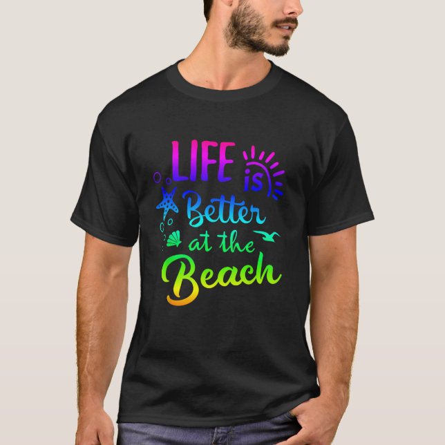 Camiseta Beach Tee Life is better at Beach Women Tropic (Frente)