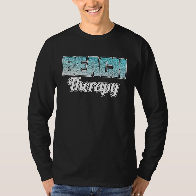 Camiseta Beach Therapy Stylish Blue Ocean Water Ripple Desi (Frente)