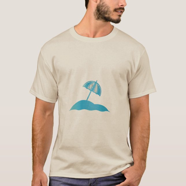 Camiseta Beach Umbrella Summer Vibes Minimalist T-Shirt (Frente)