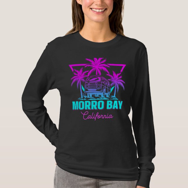 Camiseta Beach Vaporwave Vacation Souvenir Morro Bay (Frente)