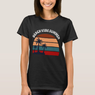 Camiseta Beach Vibe Summer Women's Palm Tree Sunset