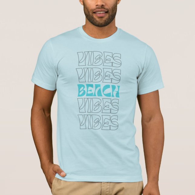 Camiseta Beach Vibes - Correspondência Familiar (Cores Leve (Frente)