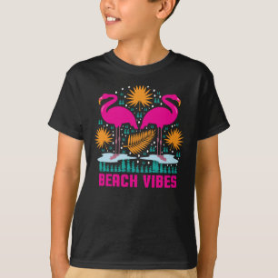 Camiseta Beach Vibes Pink Flamingos-19501