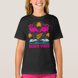 Camiseta Beach Vibes Pink Flamingos-19501