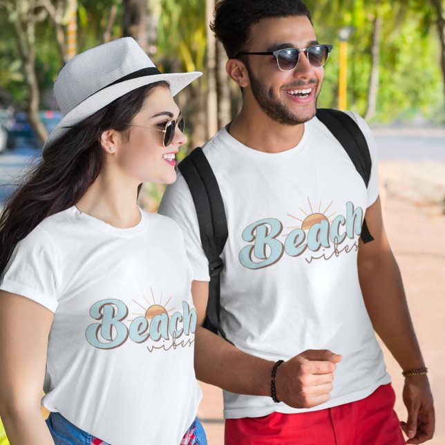 Camiseta Beach Vibes Retro Summer Sun (Criador carregado)