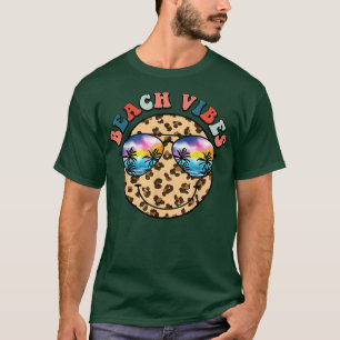 Camiseta Beach Vibes, Summer Vibe Retro, Leopard Smile